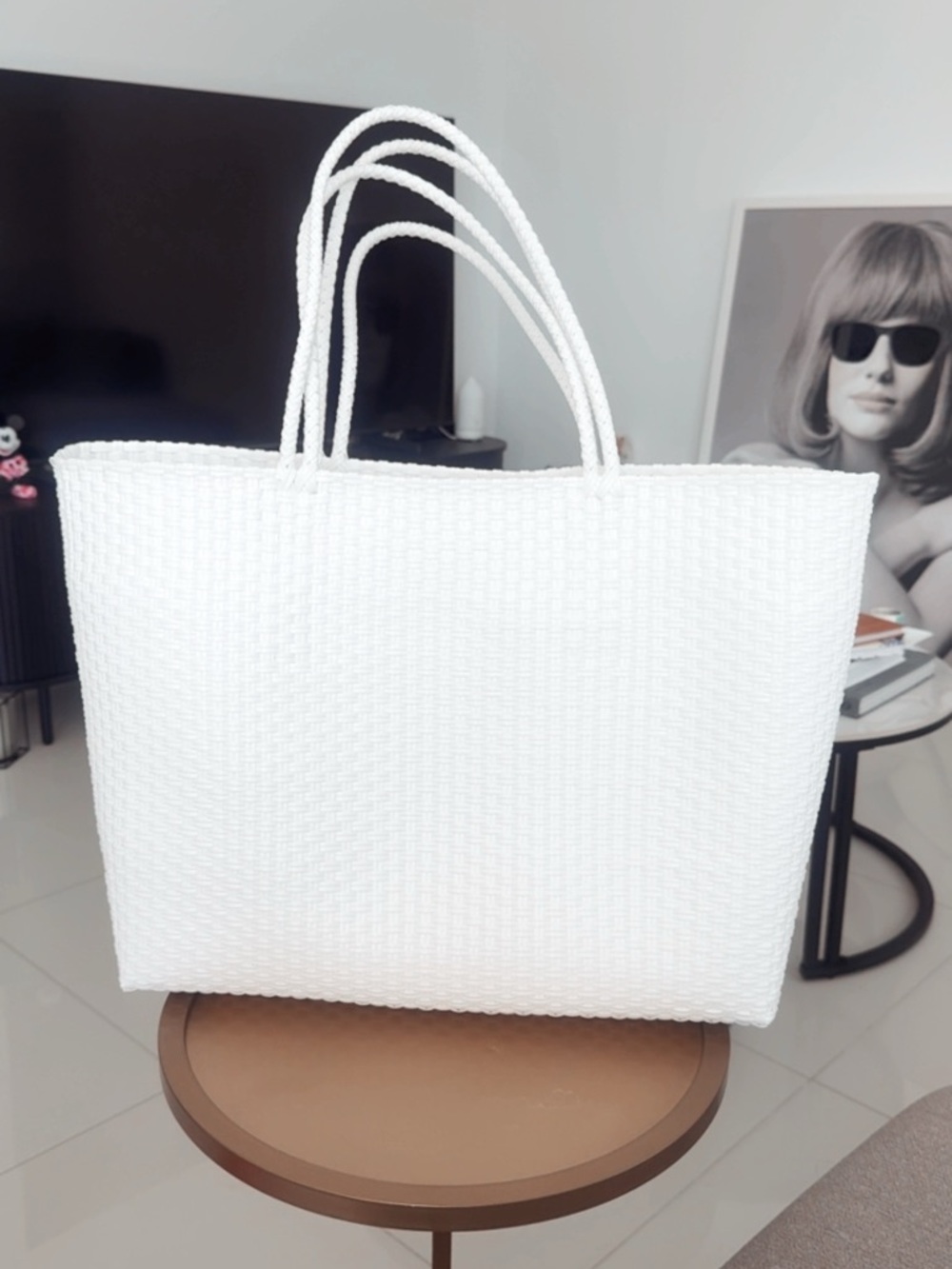 White Woven Tote Bag - Classic Everyday Carry